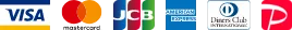 VISA Mastercard JCB AmericanExpress DinersClub PayPay